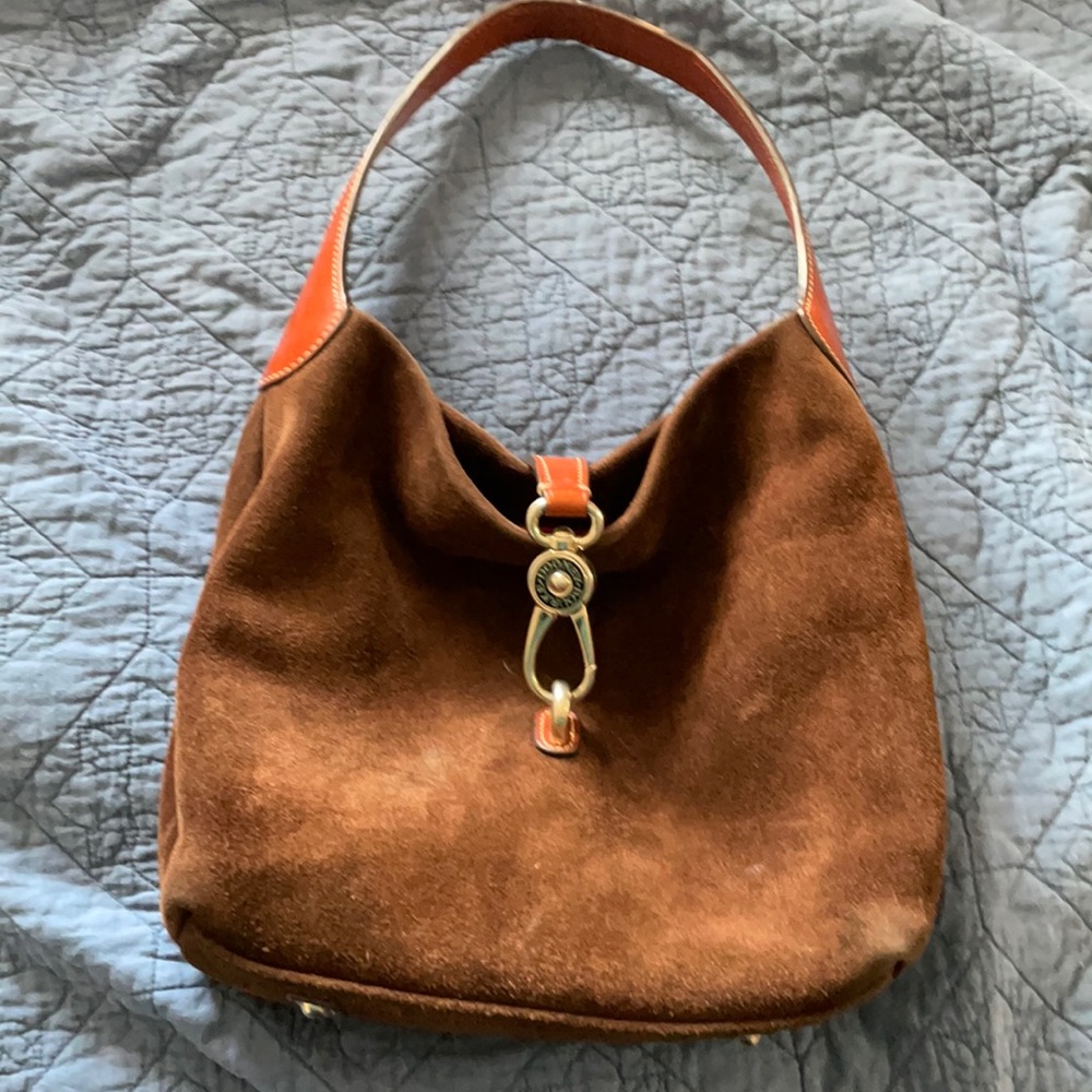 Brown suede Dooney & Bourke hobo bag